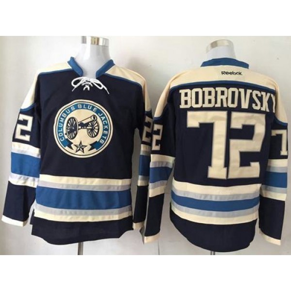 Blue Jackets #72 Sergei Bobrovsky Navy Blue Alternate Stitched Jersey