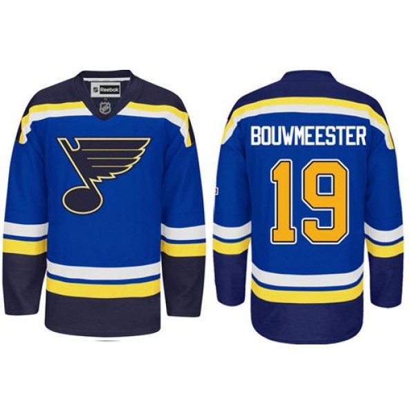 Blues #19 Jay Bouwmeester Light Blue Home Stitched Jersey