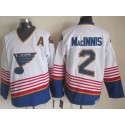 Blues #2 Al MacInnis White Light Blue CCM Throwback Stitched Jersey