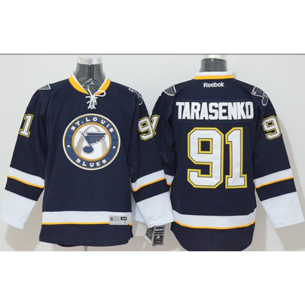 Blues #91 Vladimir Tarasenko Dark Blue Third Stitched Jersey