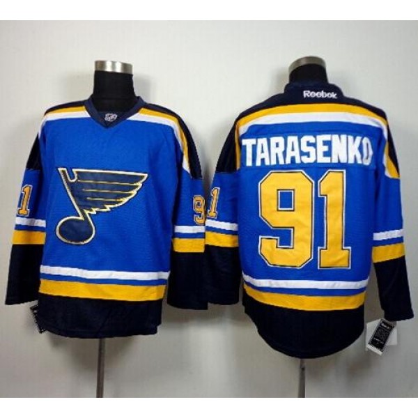 Blues #91 Vladimir Tarasenko Light Blue Home Stitched Jersey