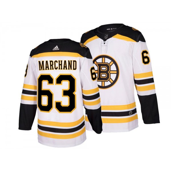 Boston Bruins #63 Brad Marchand White Stitched Adidas Jersey