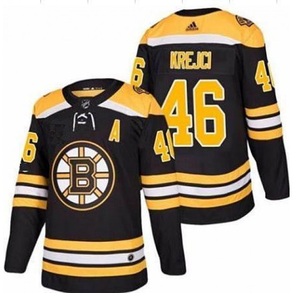 Boston Bruins #46 David Krejci Black With A Patch Stitched Adidas Jersey