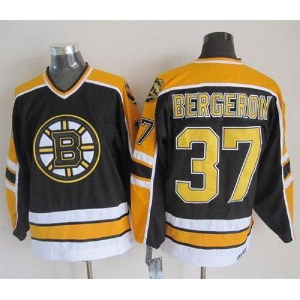 Bruins #37 Patrice Bergeron Black CCM Throwback New Stitched Jersey