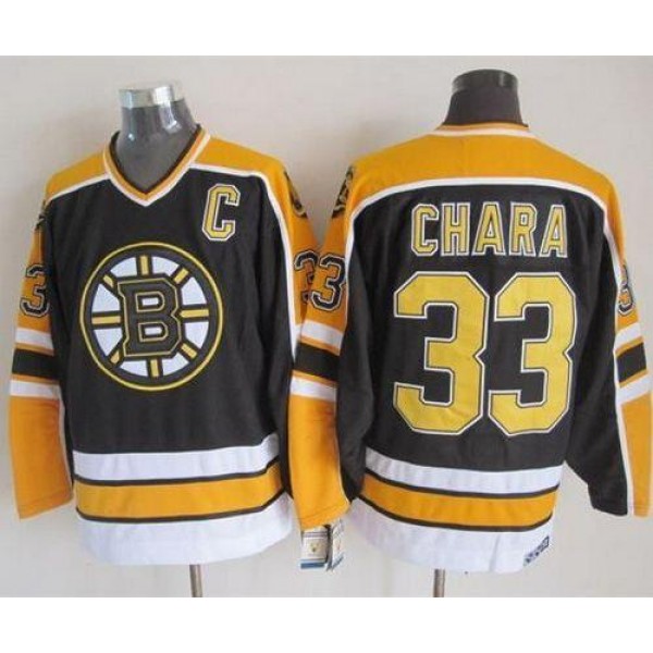 Bruins #33 Zdeno Chara Black CCM Throwback New Stitched Jersey