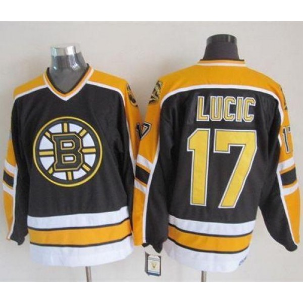 Bruins #17 Milan Lucic Black CCM Throwback New Stitched Jersey