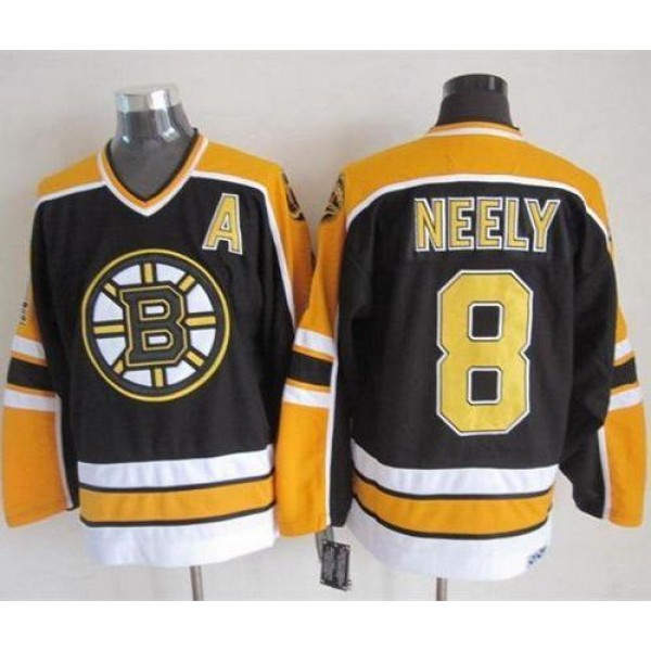 Bruins #8 Cam Neely Black CCM Throwback New Stitched Jersey