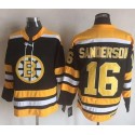 Bruins #16 Derek Sanderson Black Yellow CCM Throwback New Stitched Jersey