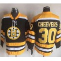 Bruins #30 Gerry Cheevers Black Yellow CCM Throwback New Stitched Jersey