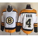 Bruins #4 Bobby Orr Yellow White CCM Throwback Stitched Jersey