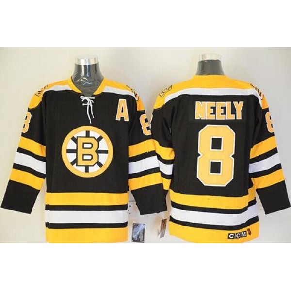 Bruins #8 Cam Neely Black CCM Throwback Stitched Jersey