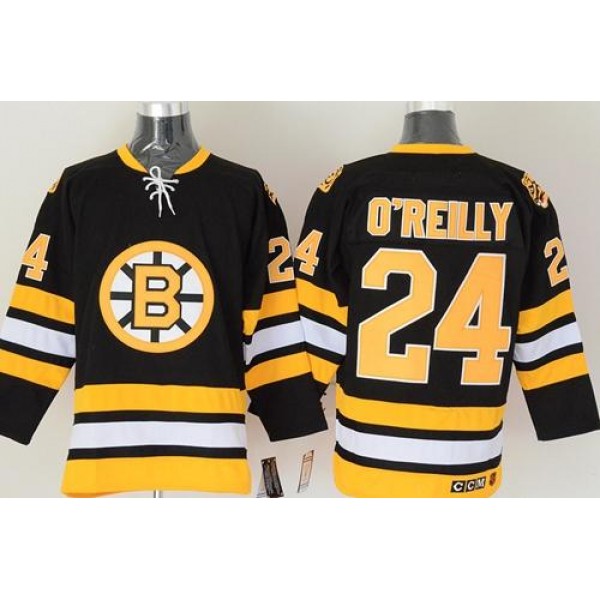 Bruins #24 O'Reilly CCM Throwback Black Stitched Jersey