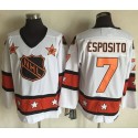 Bruins #7 Phil Esposito White Orange All Star CCM Throwback Stitched Jersey