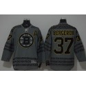 Bruins #37 Patrice Bergeron Charcoal Cross Check Fashion Stitched Jersey