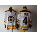 Bruins #4 Bobby Orr CCM Throwback White Stitched Jersey
