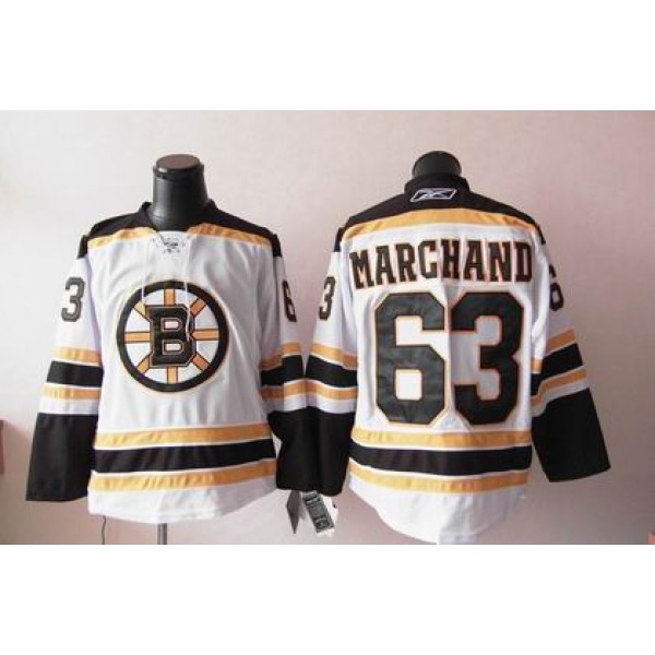 Bruins #63 Brad Marchand White Stitched Jersey