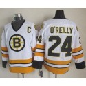 Bruins #24 Terry O'Reilly White Yellow CCM Throwback Stitched Jersey