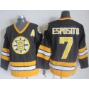 Bruins #7 Phil Esposito Black Yellow CCM Throwback Stitched Jersey