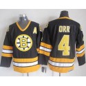 Bruins #4 Bobby Orr Black Yellow CCM Throwback Stitched Jersey