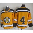 Bruins #4 Bobby Orr Yellow CCM Throwback Stitched Jersey