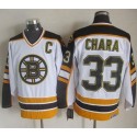 Bruins #33 Zdeno Chara White Black CCM Throwback Stitched Jersey