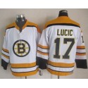 Bruins #17 Milan Lucic White CCM Throwback Stitched Jersey