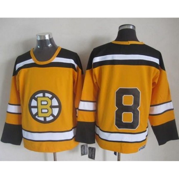 Bruins #8 Cam Neely Yellow CCM Throwback Stitched Jersey
