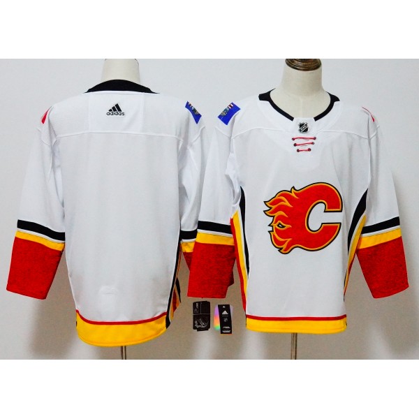 Calgary Flames White Stitched Adidas Jersey