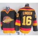 Canucks #16 Trevor Linden Black Gold CCM Throwback Stitched Jersey