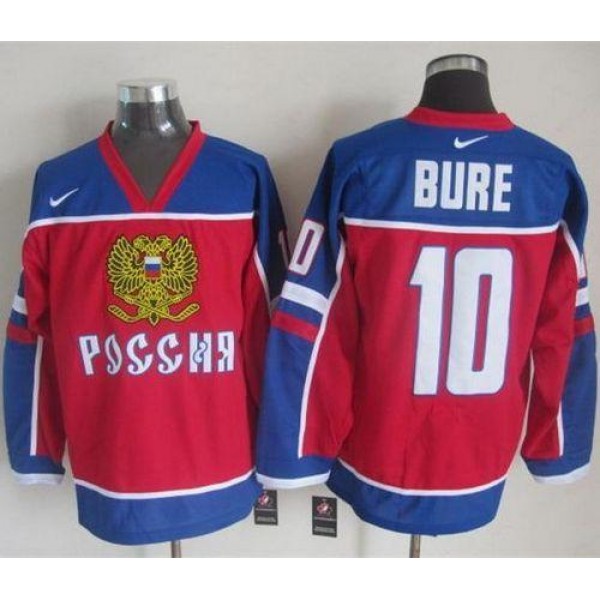 Canucks #10 Pavel Bure Red Blue Nike Throwback Stitched Jersey