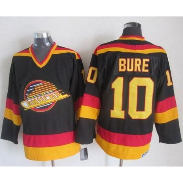 Canucks #10 Pavel Bure Black Gold CCM Throwback Stitched Jersey
