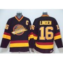 Canucks #16 Trevor Linden Black CCM Throwback Stitched Jersey