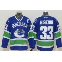 Canucks #33 Henrik Sedin Blue Stitched Jersey