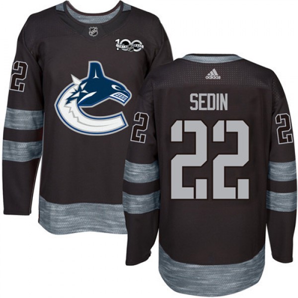 Canucks #22 Daniel Sedin Black 1917-2017 100th Anniversary Stitched Jersey