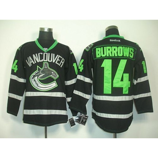 Canucks #14 Alexandre Burrows Black Ice Stitched Jersey