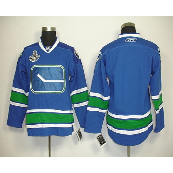 Canucks 2011 Stanley Cup Finals Blank Blue Third Stitched Jersey