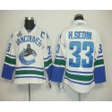 Canucks 2011 Stanley Cup Finals #33 Henrik Sedin White Stitched Jersey