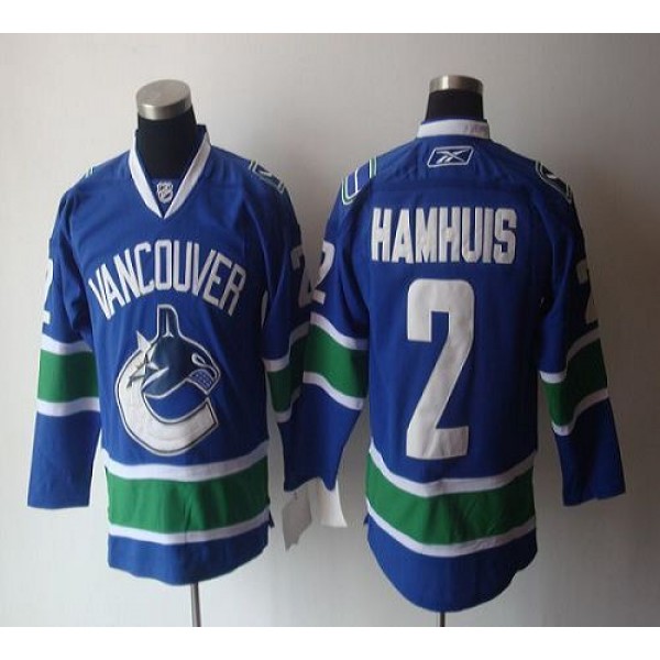 Canucks #2 Hamhuis Blue Stitched Jersey