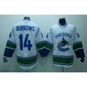 Canucks #14 Alexandre Burrows Stitched White Jersey