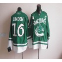 Canucks St Patty's Day #16 Trevor Linden Green Stitched Jersey