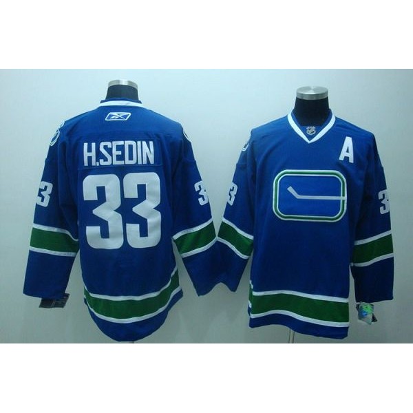 Canucks #33 Henrik Sedin Stitched Blue Third Jersey