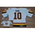 Canucks #10 Pavel Bure Stitched White CCM Throwback Vintage Jersey