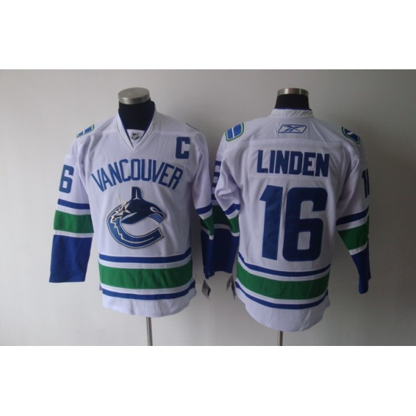 Canucks #16 Trevor Linden White Stitched Jersey