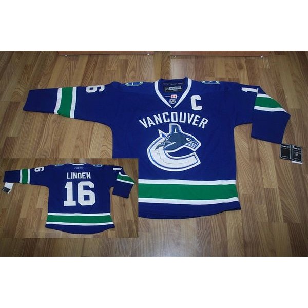 Canucks #16 Trevor Linden Stitched Blue Jersey