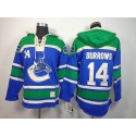 Canucks #14 Alex Burrows Blue Sawyer Hooded Sweatshirt Stitched Jersey