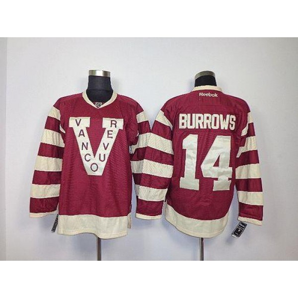 Canucks #14 Alexandre Burrows Red Stitched Jersey