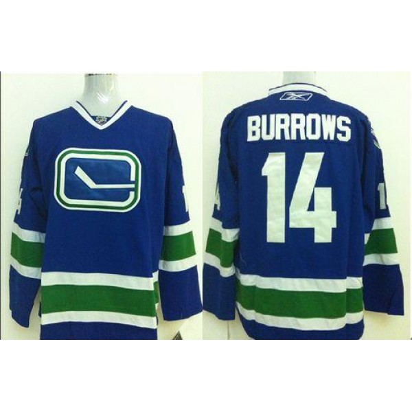 Canucks #14 Alexandre Burrows Stitched Blue Third Jersey