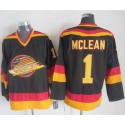Canucks #1 Kirk Mclean Black Gold CCM Throwback Stitched Jersey