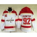 Capitals #92 Evgeny Kuznetsov White Sawyer Hooded Sweatshirt Stitched Jersey