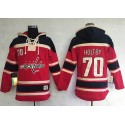 Capitals #70 Braden Holtby Red Sawyer Hooded Sweatshirt Stitched Jersey